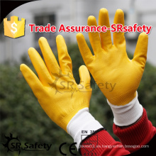 SRSAFTY guantes de nitrilo recubiertos de nailon de 13 gauge / guantes de trabajo de seguridad resistentes a productos químicos